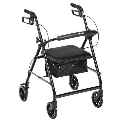 Rollator mit 4 Rädern - R726BK - Drive DeVilbiss USA - Aluminiumrahmen / mit Sitz / höhenverstellbar
