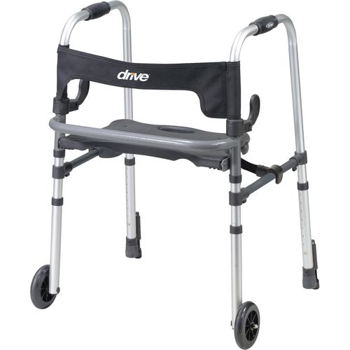 Gehgestell mit 2 Rädern - Clever-Lite LS - Drive DeVilbiss USA - höhenverstellbarer / mit Sitz / zusammenklappbar