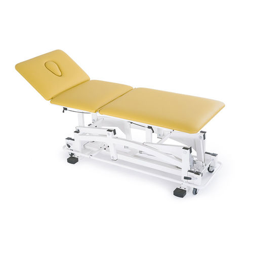 Elektrische Massageliege - AMALTHEA - Fisiotech - hydraulisch / auf Rollen / mit höhenverstellbarer Rückenlehne