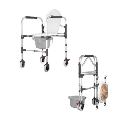 Klappbarer Toilettensitz - KS/MR/Sk.4k - Mikirad - mit Armlehnen / mit Deckel