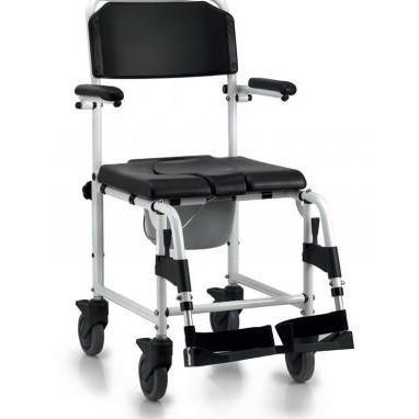 Duschstuhl mit Armlehnen - GR310 RP - Nuova Blandino - auf Rollen / mit Fußstütze