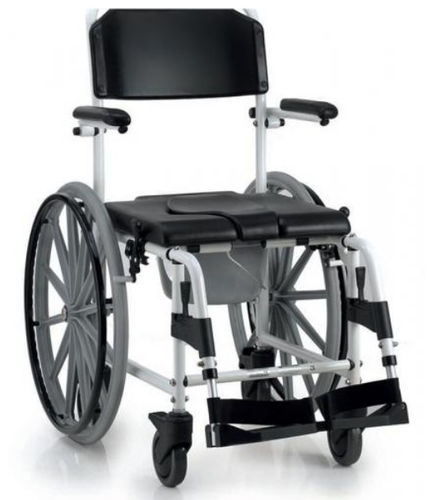 Duschstuhl mit Armlehnen - GR310 RG - Nuova Blandino - auf Rollen / mit Eimer / Toiletten