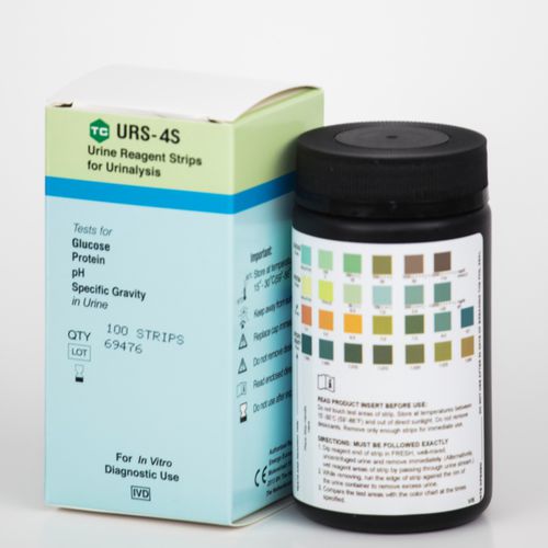 Harnwegsinformationen-Teststreifen - URS-4S-100 - Teco Diagnostics - Glukosurie / Albuminurie / Urin
