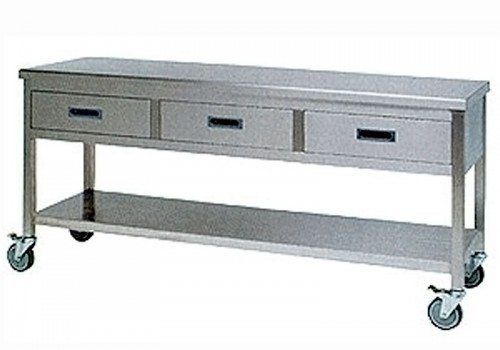 Arbeitstisch - D10-98 - DEMERTZI M & Co - rechteckig / Edelstahl / mit Schubladen
