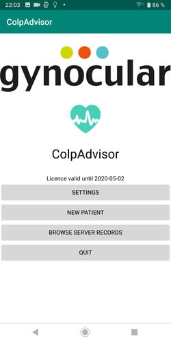 IOS-Applikation / Management - ColpAdvisor - Gynius Plus - Analyse / Sensor / Bilderfassung