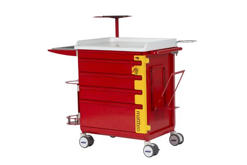 Notfallwagen - Emergency trolley - MATTTEO - mit Schublade / mit Platte / modular
