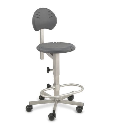 Stuhl auf Rollen - Pico Stainless Steel - Score BV - mit Fußstütze / höhenverstellbarer