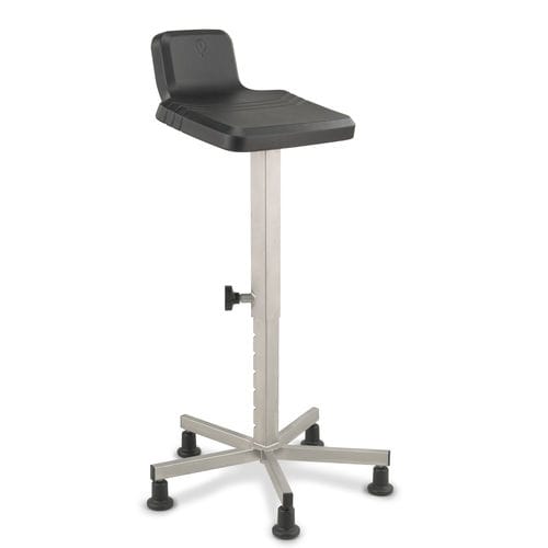 Laborstuhl - Sit-Stand 232 Stainless Steel - Score BV - sattelförmig / höhenverstellbarer
