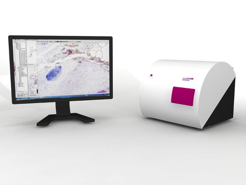 Scanner für Mikroskop-Objektträger - Pannoramic Desk II DW - 3DHISTECH Ltd. - Barcode-Leser / Hellfeld / Fluoreszenz