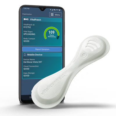 Wearable-Patientenmonitor - VitalPatch® - Vital Connect - EKG / für Intensivpflege / kabellos