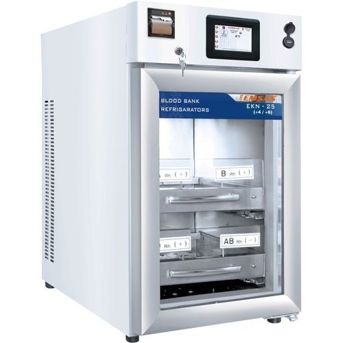 Kühlschrank für Blutbanken - EKN 25 - EMSAS - vertikal / 1 Tür / mit Glastür
