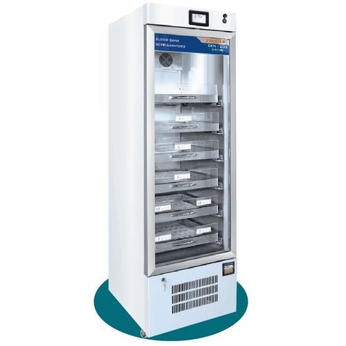 Kühlschrank für Blutbanken - EKN 200 - EMSAS - vertikal / 1 Tür / mit Glastür