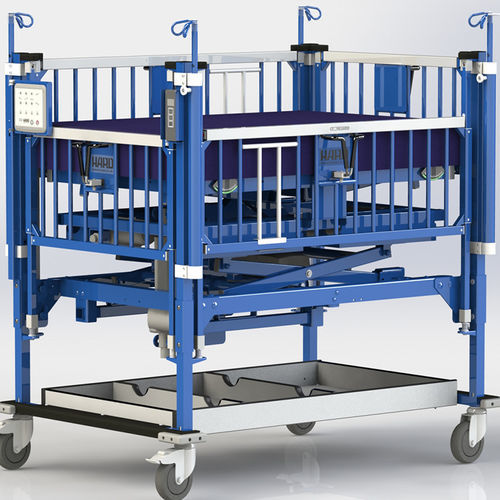 Wiege für Krankenhäuser / für Neugeborene - ICRIB - HARD Manufacturing CO., INC - Trendelenburg / Anti-Trendelenburg / Edelstahl