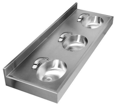 Spüle / 3 Stationen - JLAV-72-24 - Just Manufacturing - Edelstahl / wandmontiert