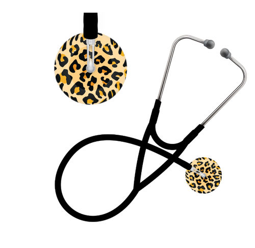Stethoskop für Kardiologie - Leopard Print  - UltraScope - für Veterinärmedizin / Flachkopf / Edelstahl