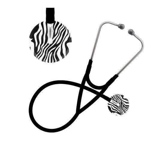 Stethoskop für Kardiologie - Zebra Stripe - UltraScope - für Veterinärmedizin / Flachkopf / Edelstahl