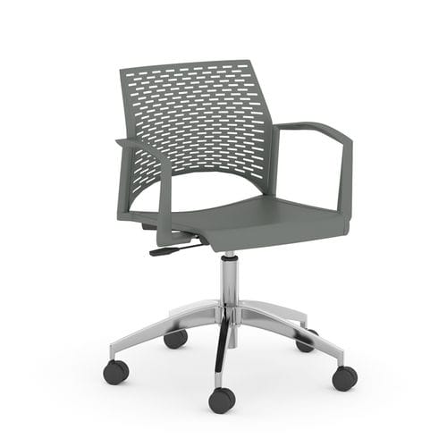 Bürostuhl mit Armlehnen - REWIND - ERG international - auf Rollen / ergonomisch / stapelbar