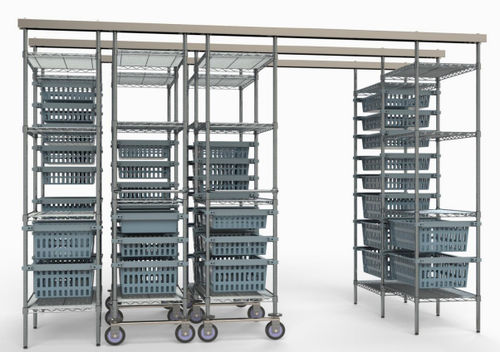 Modulares Regal - MyModularStorage® - MEDICAL MODULAR SYSTEM S.A. (MMS) - Edelstahl / mobil