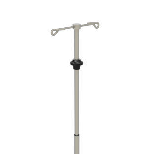 Infusionsstativ / 2 Haken - MC01100010 - MEDICAL MODULAR SYSTEM S.A. (MMS) - teleskopisch / Edelstahl / höhenverstellbar