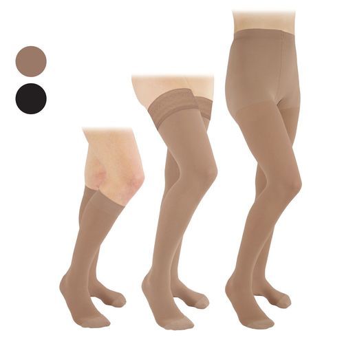 Stützstrumpf zur Prävention venöser Thromboembolien - Microtrans Femme - Aircast - für Frauen / beigefarben / schwarz