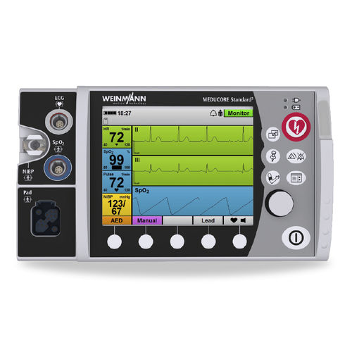 Manueller externer Defibrillator - MEDUCORE Standard² - WEINMANN Emergency Medical Technology - Bluetooth / mit EKG-Anzeige / mit SpO2