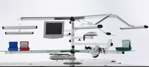 Träger für Ausrüstungen / Desktop - TOWER SYSTEM - CATO - für Tastaturen / für Lampe / für Monitor