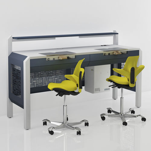 Arbeitsplatz für Dentallabors / mit Licht - COMP.7 - CATO - mit Schubladen / doppelt