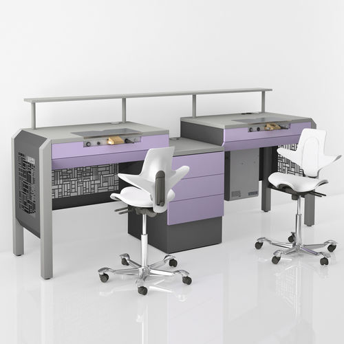 Arbeitsplatz für Dentallabors / mit Schubladen - COMP.11 - CATO - doppelt