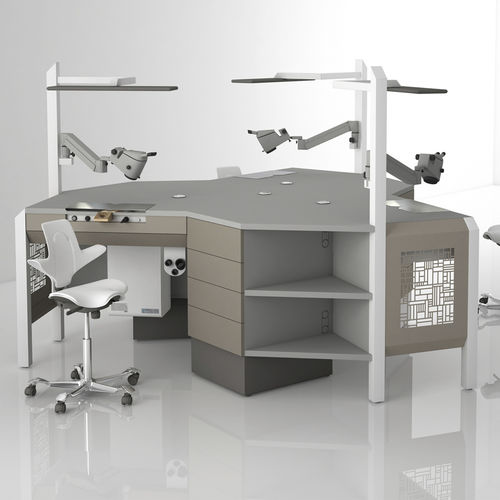 Arbeitsplatz für Dentallabors / mit Licht - COMP.17 - CATO - mit Schubladen / modular