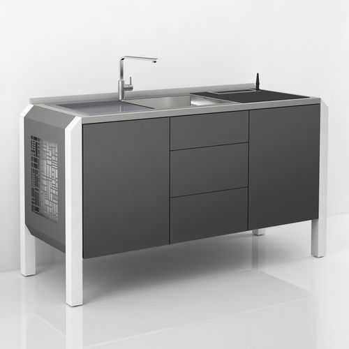 Arbeitsplatz für Dentallabors / mit Waschbecken - COMP.23 - CATO - mit Fußstütze / modular