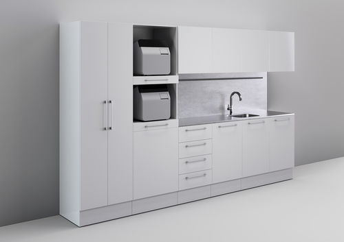 Schrank für zahnärztliche Instrumente - SHINY - CATO - für Sterilisationsraum / mit Schublade / mit Waschbecken