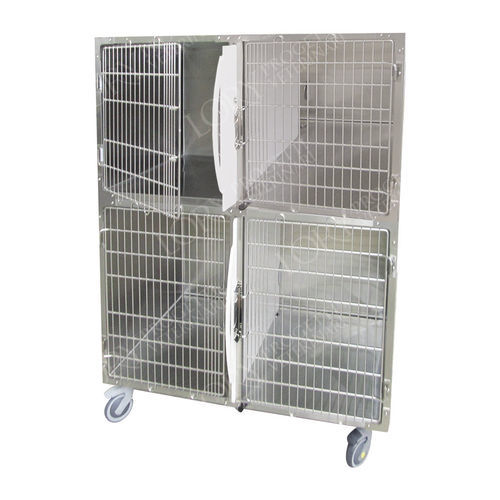 Tierkäfig für Hunde - GA007 - Lory Progetti Veterinari srl - 4 Abteile / zwei Brücken / auf Rollen