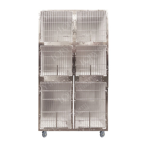 Tierkäfig / 6 Abteile - GAPVC005 - Lory Progetti Veterinari srl - auf Rollen / PVC