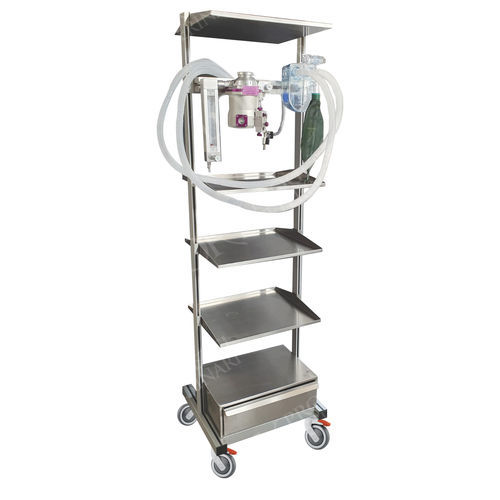 Anästhesiearbeitsplatz für Veterinärmedizin / für Kleintiere - ANE006/B - Lory Progetti Veterinari srl - auf Wagen