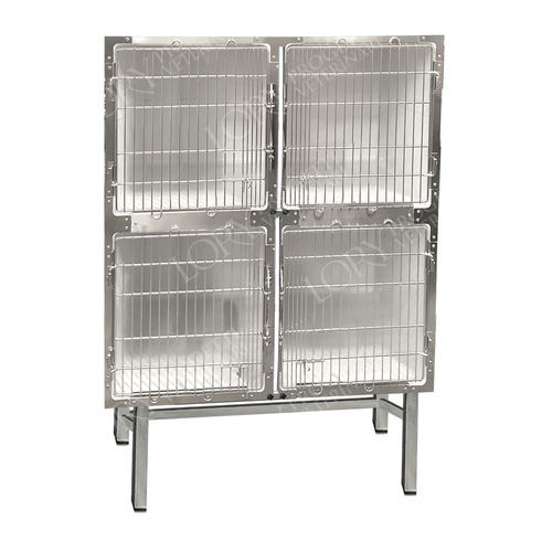 Tierkäfig / 4 Abteile - GAPVC003 - Lory Progetti Veterinari srl - zwei Brücken / Edelstahl / PVC