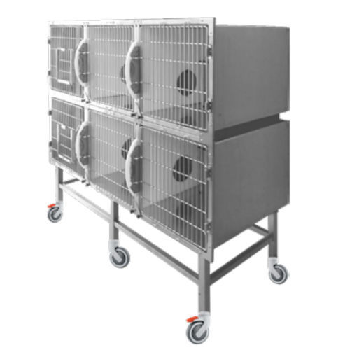 Tierkäfig für Katzen - GA033 - Lory Progetti Veterinari srl - 6 Abteile / zwei Brücken / auf Rollen