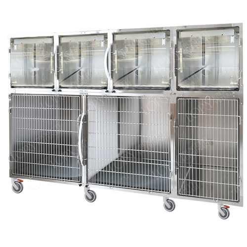 Modularer Tierkäfig - GA053 - Lory Progetti Veterinari srl - zwei Brücken / auf Rollen / PVC