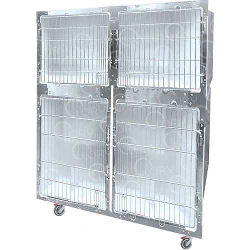 Tierkäfig / 4 Abteile - GAPVC001 - Lory Progetti Veterinari srl - zwei Brücken / auf Rollen / PVC