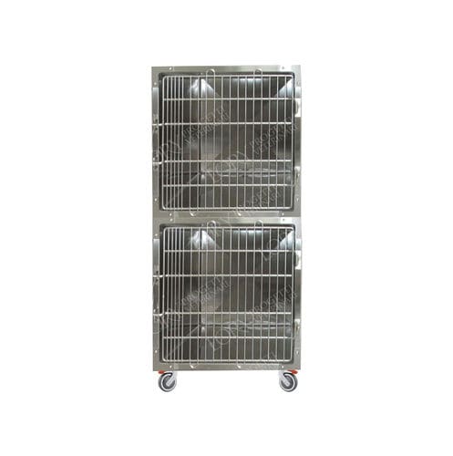Tierkäfig für Katzen - GA026 - Lory Progetti Veterinari srl - 2 Abteile / zwei Brücken / auf Rollen