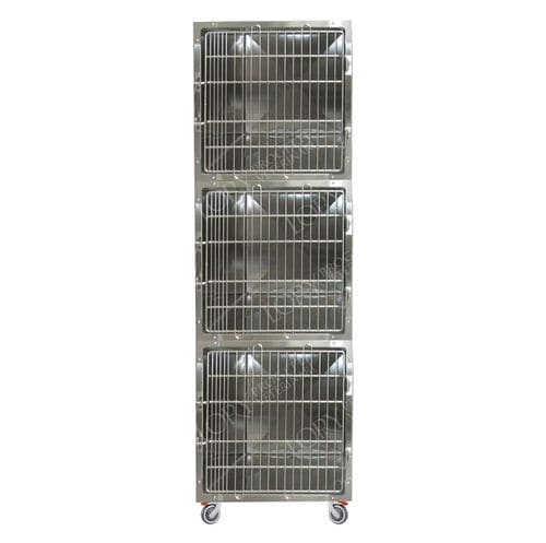 Tierkäfig für Katzen - GA027 - Lory Progetti Veterinari srl - 3 Abteile / auf Rollen / Edelstahl