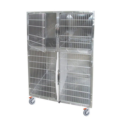 Tierkäfig für Hunde - GA010 - Lory Progetti Veterinari srl - 4 Abteile / zwei Brücken / auf Rollen