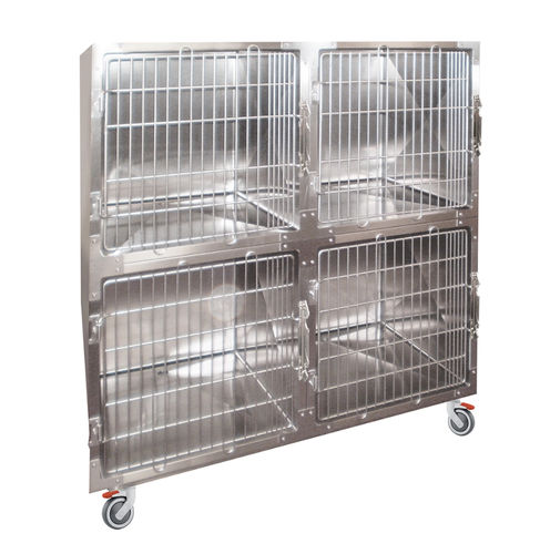 Tierkäfig für Hunde - GA017 - Lory Progetti Veterinari srl - 4 Abteile / zwei Brücken / auf Rollen