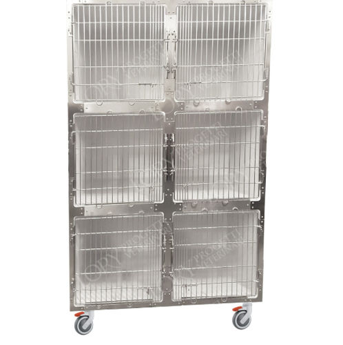 Tierkäfig / 6 Abteile - GAPVC002 - Lory Progetti Veterinari srl - auf Rollen / PVC