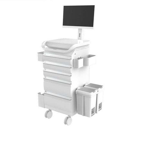 Computerwagen für Panel PC - BWT-007H - Rooe Medical - zur Medikamentenausgabe / Akku / mit Schublade
