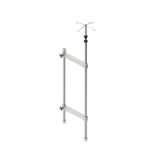 Schienenmontierter Infusionsständer - INMED S.A. - 4 Haken / teleskopisch / Edelstahl