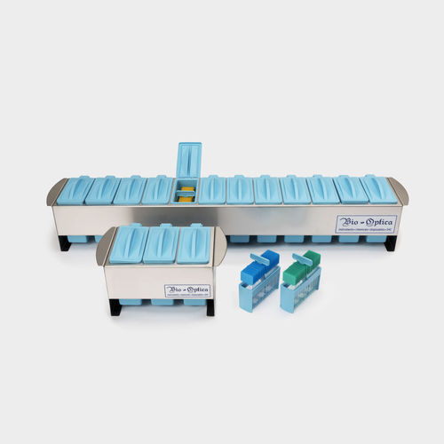 Edelstahl-Färbetrog - 10-10 - BIO-OPTICA Milano - mit Sockel