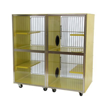 Tierkäfig für Katzen - 1200-21, 1200-24, 1200-27 - Tristar Vet - 2 Abteile / Edelstahl / mit 2 Regalbrettern