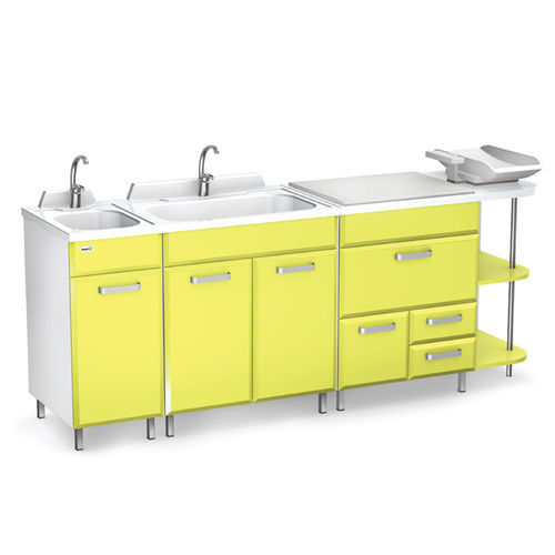 Wickelstation mit Waschschüssel - KACPEREK series - TECHMED - Spüle / für Krankenhaus / für Kinderkrippen