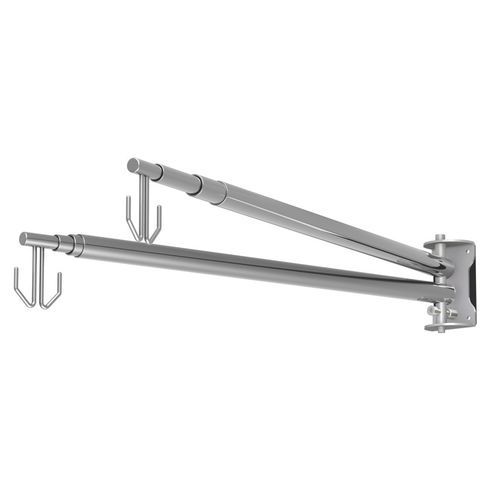 Infusionsständer / 2 Haken - KO-2m double - TECHMED - teleskopisch / Edelstahl