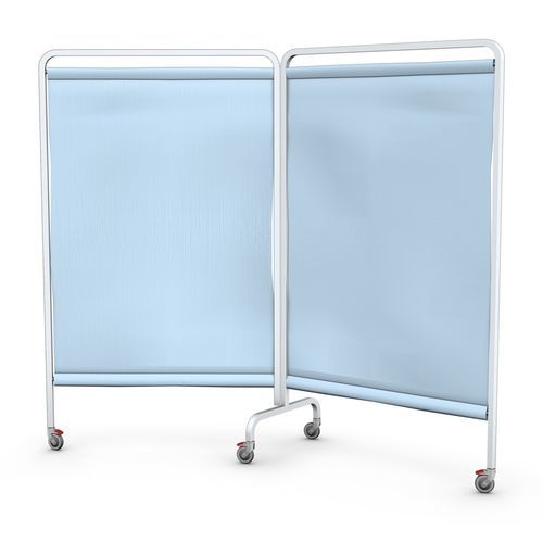 Medizinischer Bettschirm auf Rollen - PJ-02 (MAT) - TECHMED - 2-Flügel / Edelstahl